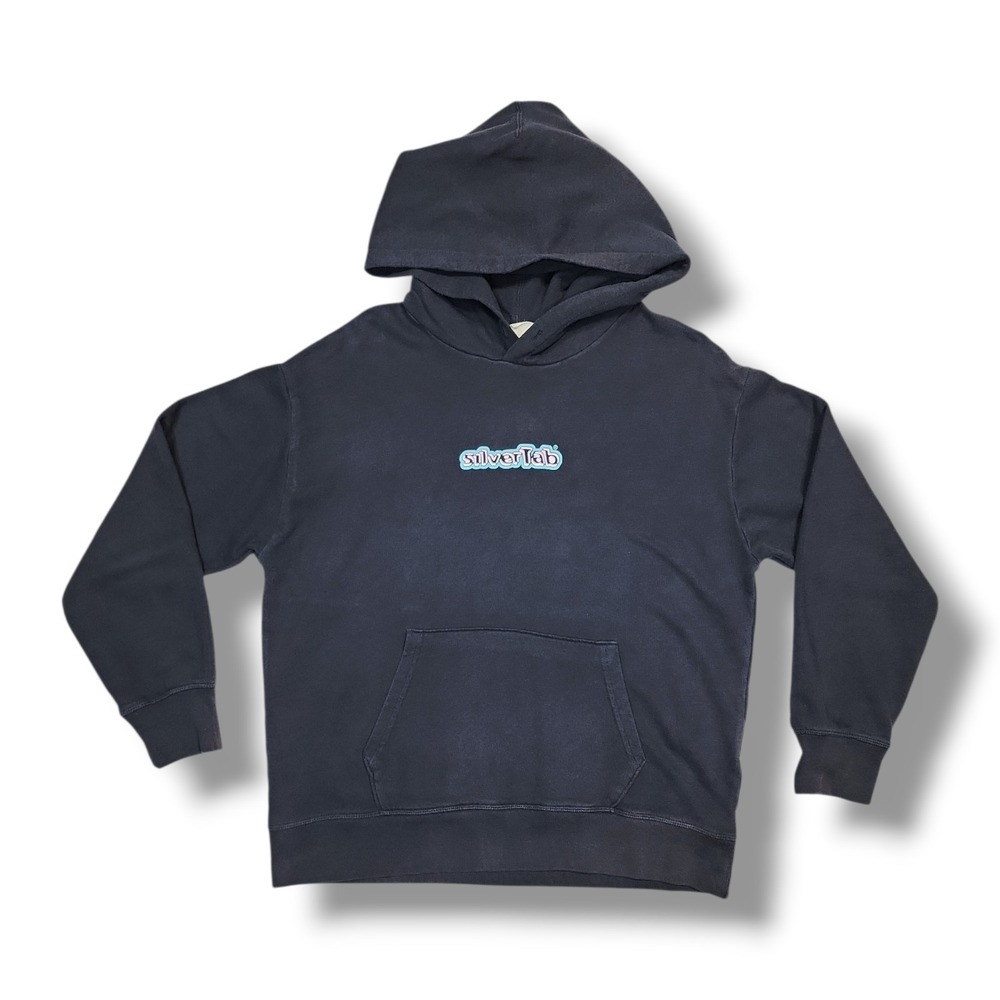 Vintage Levi's SilverTab‎ Graphic Spell Out Y2K Grunge Black Hoodie Men's L